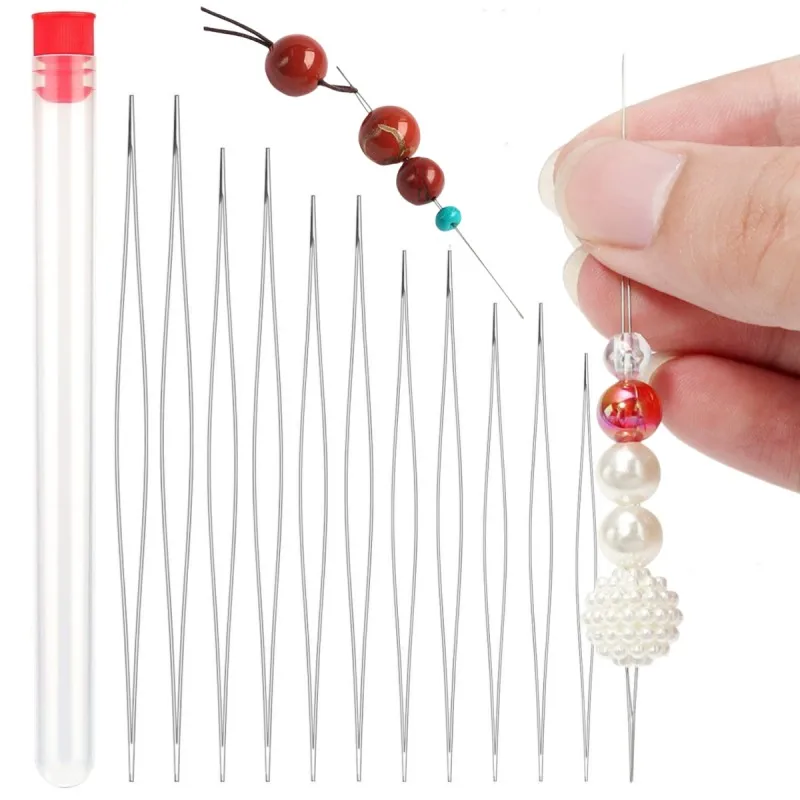 6PCS Big Eye Bead Needle, Foldable Seed Bead Threading Device,  Stainless Steel Needle - Used for Jewelry Making