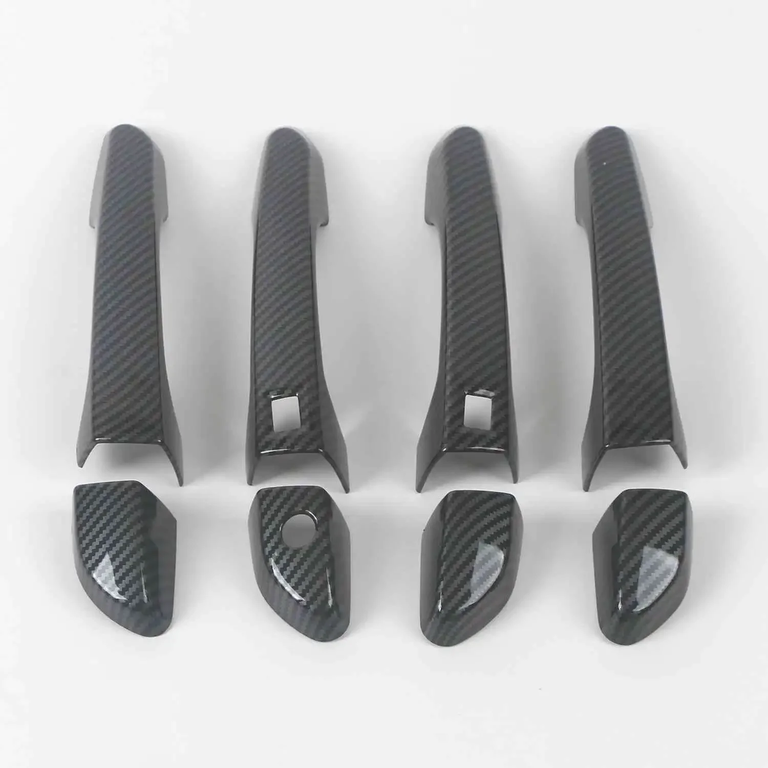 Smartkey ABS Door Handle Lid Side Protect Frame Cover Trim For 2016-2020 Hyundai Tucson 4-Door 8pcs Carbon Fiber