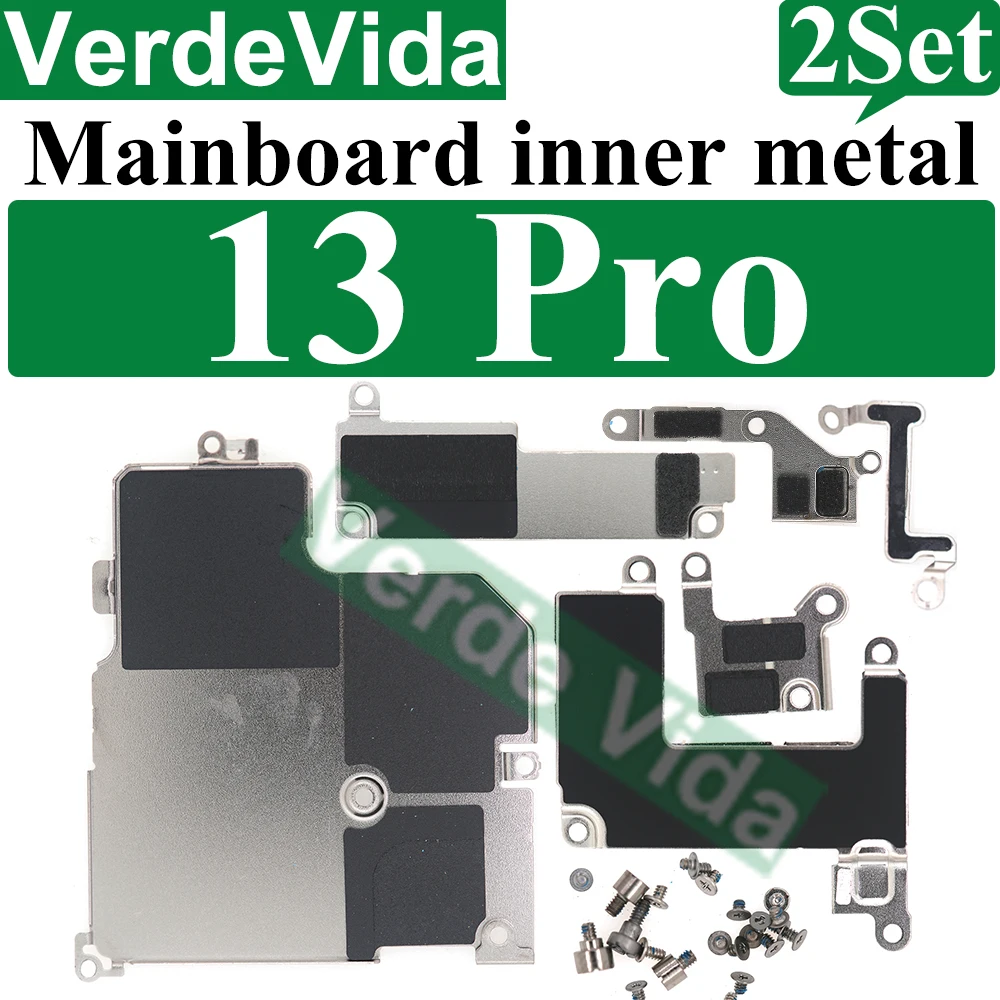 2Set Inner Metal LCD Battery Cover Plate with Screws For iPhone 11 12 13 Pro Max 14 15 Plus Mainboard Bracket Holder Clip Parts