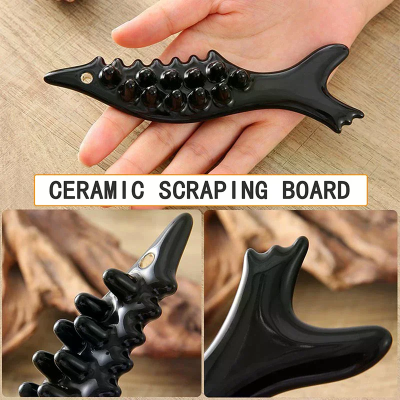 

Ceramic Fish Shaped Scraping Board Gua Sha For Face Body Massage Tool Body For Relief Massage Face Lift Guasha Acupoint Massager
