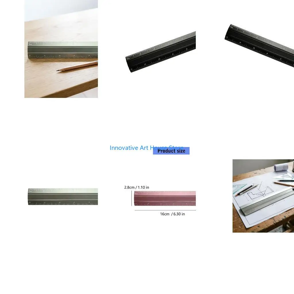 E1PC Space-Saving Foldable Ruler for Pencil and Tool Bag Storage