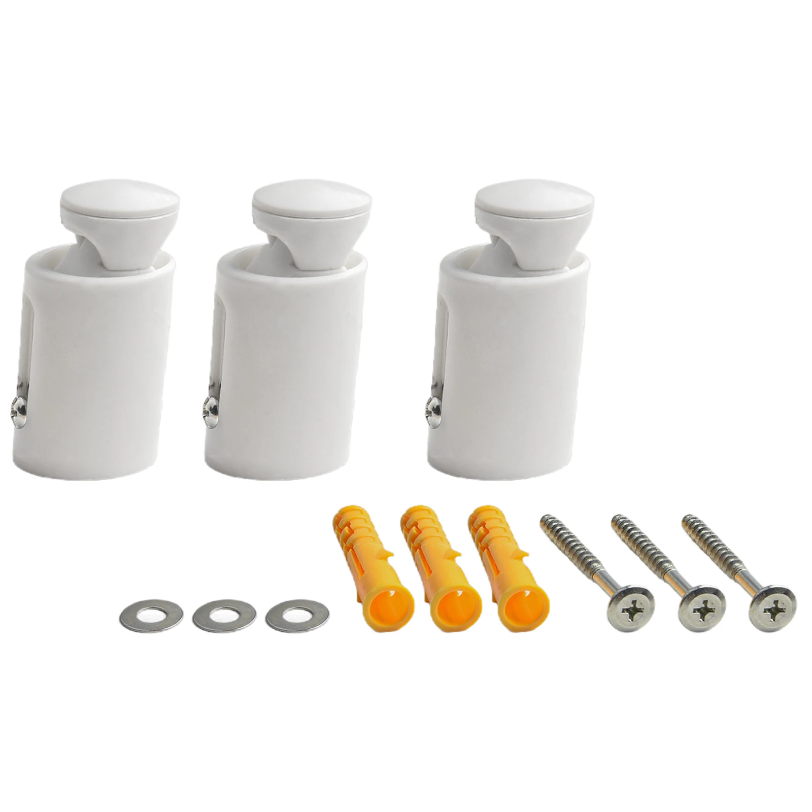 3 Replacement Brackets for Bathroom Heated Towel Rail Radiators Adjustable Plastic Wall Fixing Mount with Screws and Washers