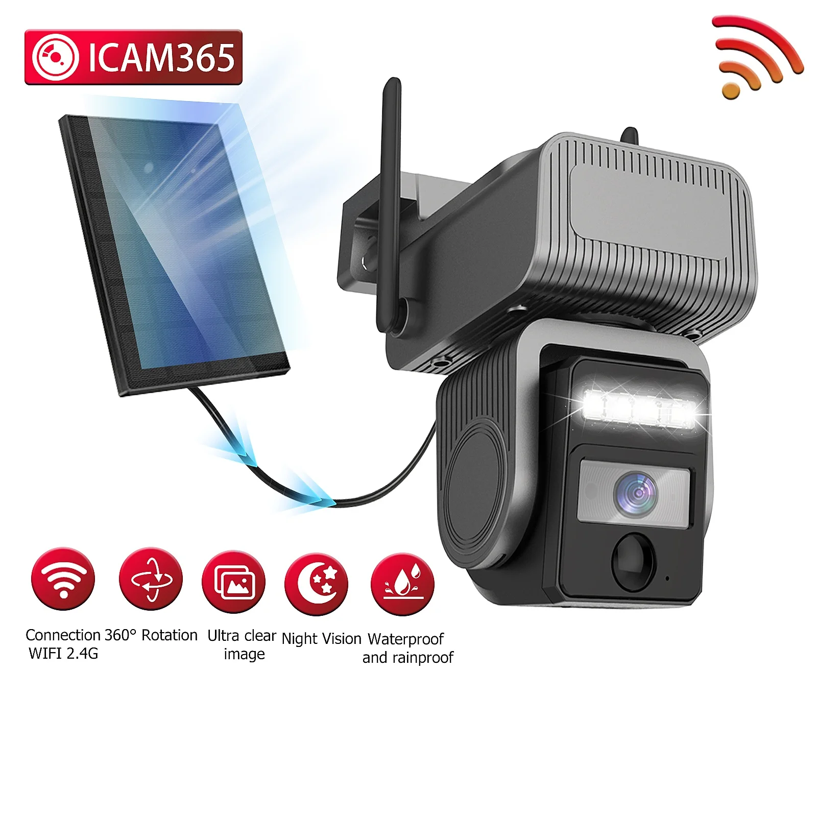 

WiFi Solar Camera Outdoor wifi Night Vision Camera CCTV Motion Detection AI Human Auto Tracking Surveillance Cameras