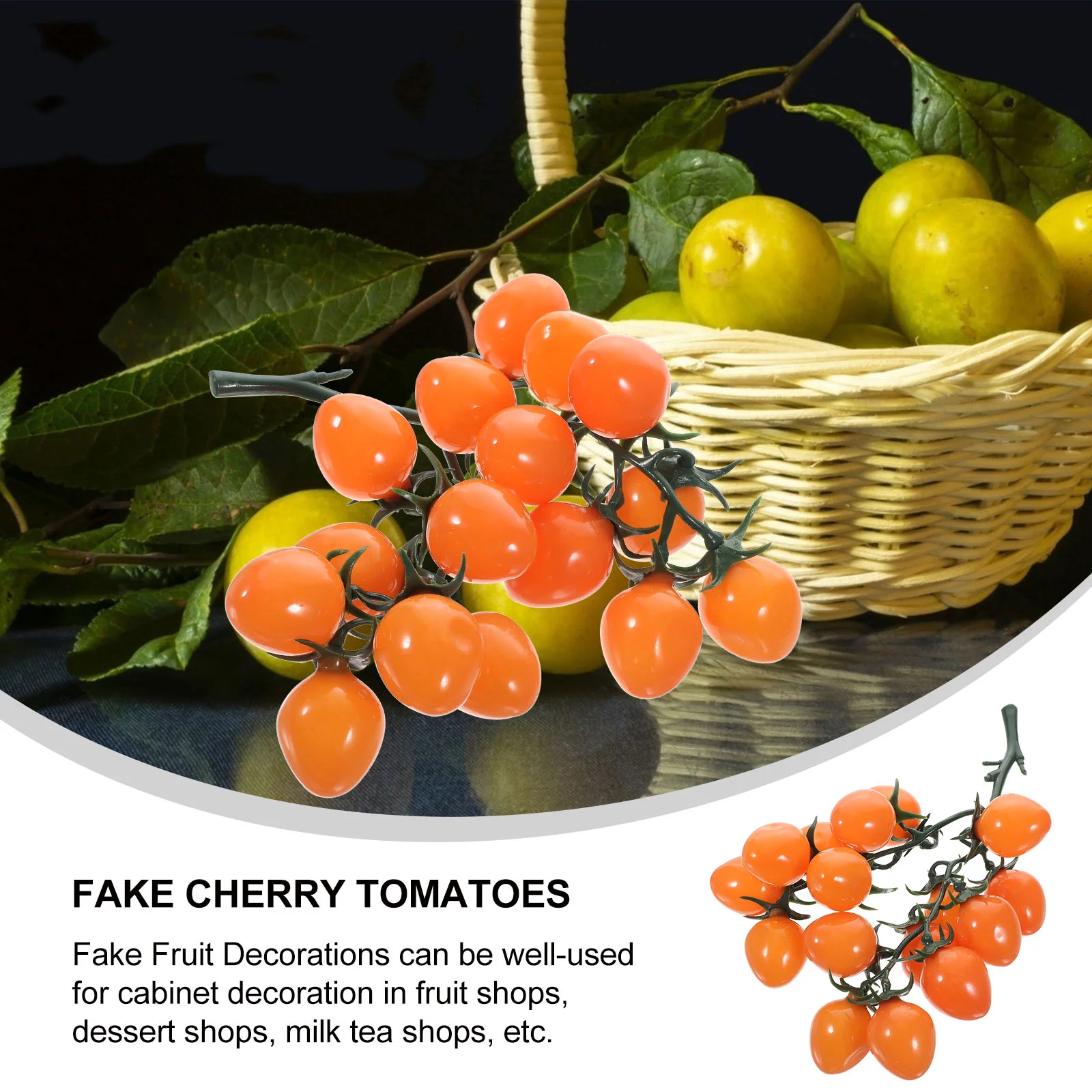 Simulated Cherry Tomatoes Decorative Fruit Lifelike Home Supplies Vegetable Shopwindow Decoration Simulation Pvc Fake Adorn