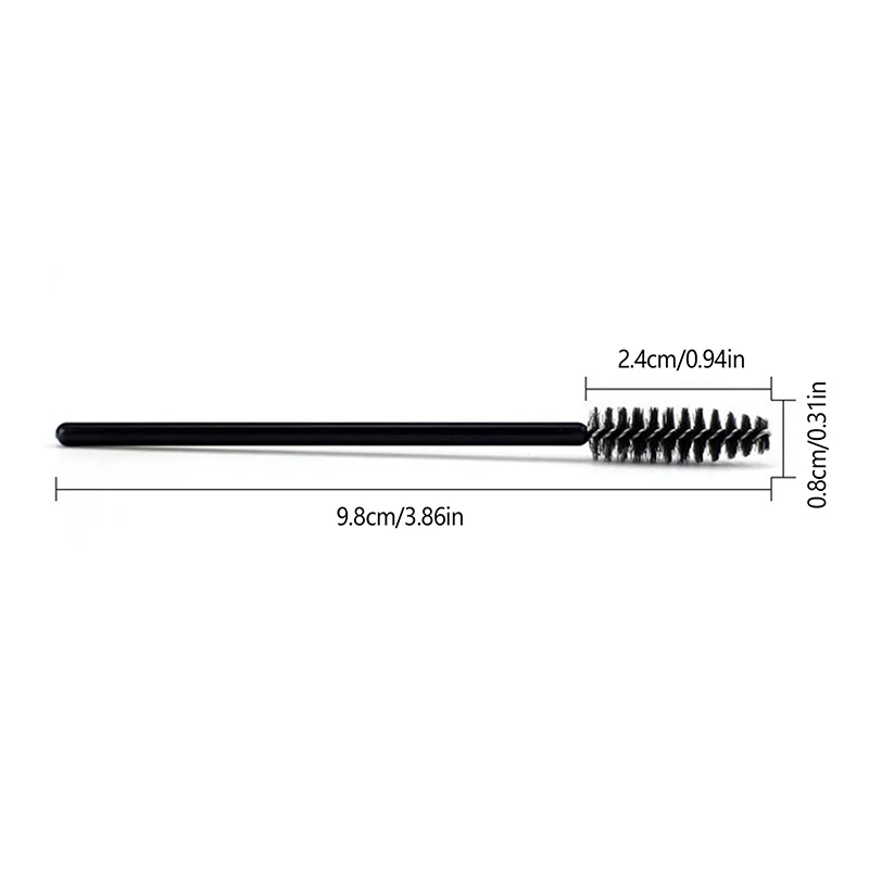 50 Stuks Glanzende Wegwerp Wimper Borstel Applicator Wands Krultang Mascara Wenkbrauw Make-Up Tools Kam Toverstokken Spoelen Borstels