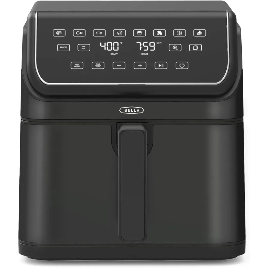 

8-квартальная цифровая фритюрница с технологией TurboCrisp для крупных семей, антипригарная корзина для приготовления пищи и противень для четки, несколько предустановленных