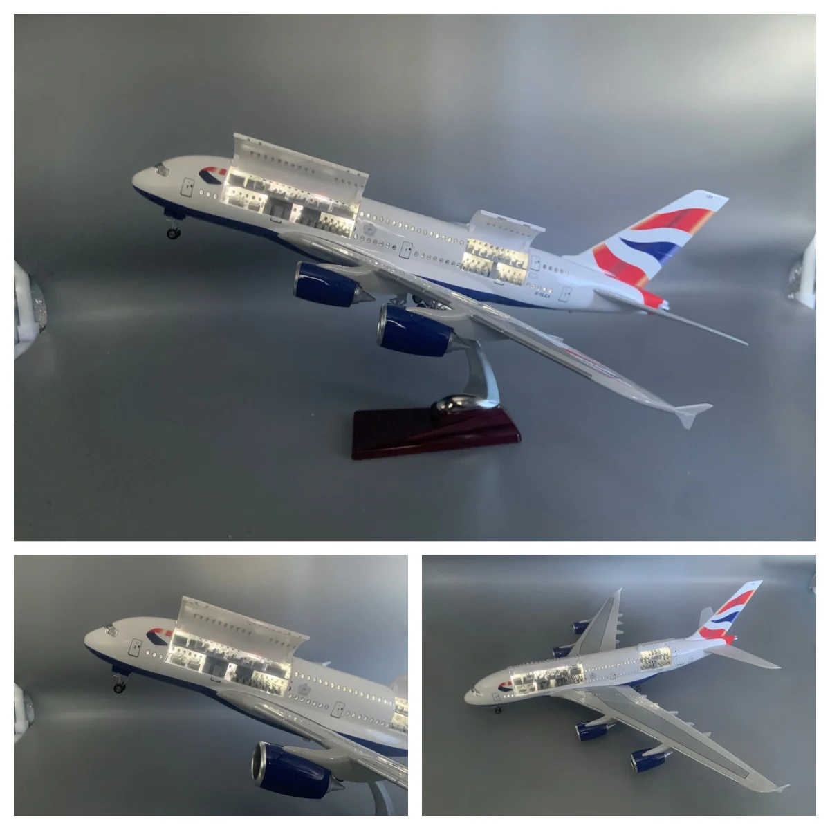 a380 british airways 1/160 Scale Plane Resin miniature airplane Hatches Can Be Opened Model Plane Collected Gift By Aviation