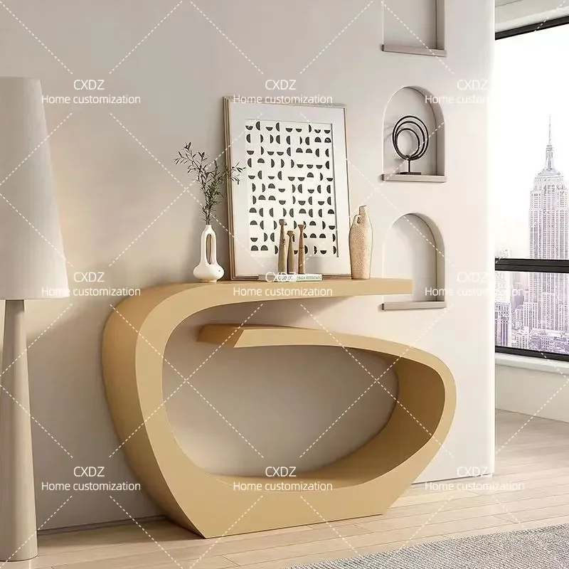 Special Shaped Entrance Table Wrought Iron Paint Entryway Rack Metal Wall Shelf Corridor Console Decorative Hallway Furniture