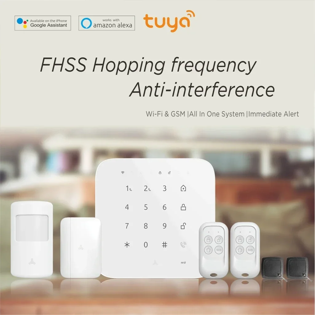 2022 DIY remote control Tuya smart  WiFi GSM home alarm kit Touch Screen Security alarm system For Home