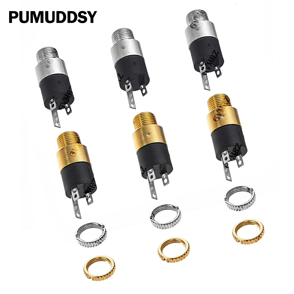 5PCS 3.5 Audio Video Headphone Connector PJ-392 Stereo Female Socket Jack With Screw 3.5MM Cylindrical Socket Gild Nickel