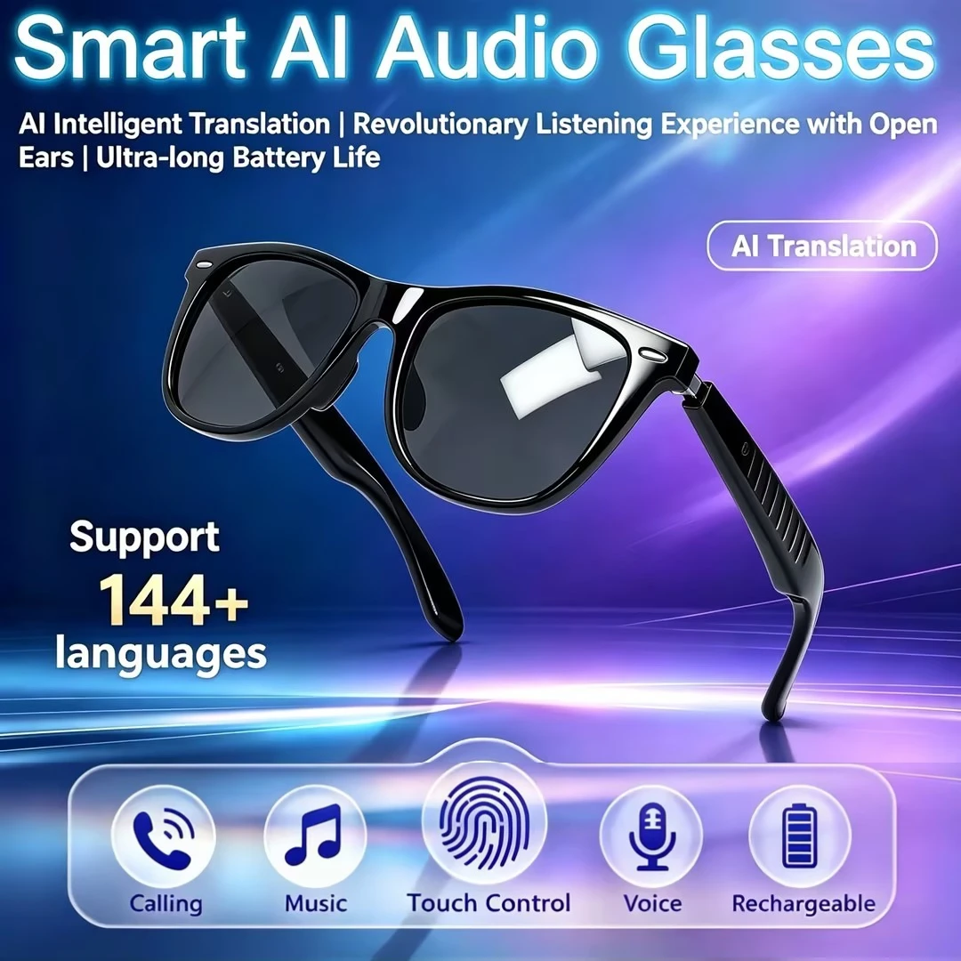 

Koipsse smart glasses with microphone, stylish and versatile, support wireless calling, sports sunglasses