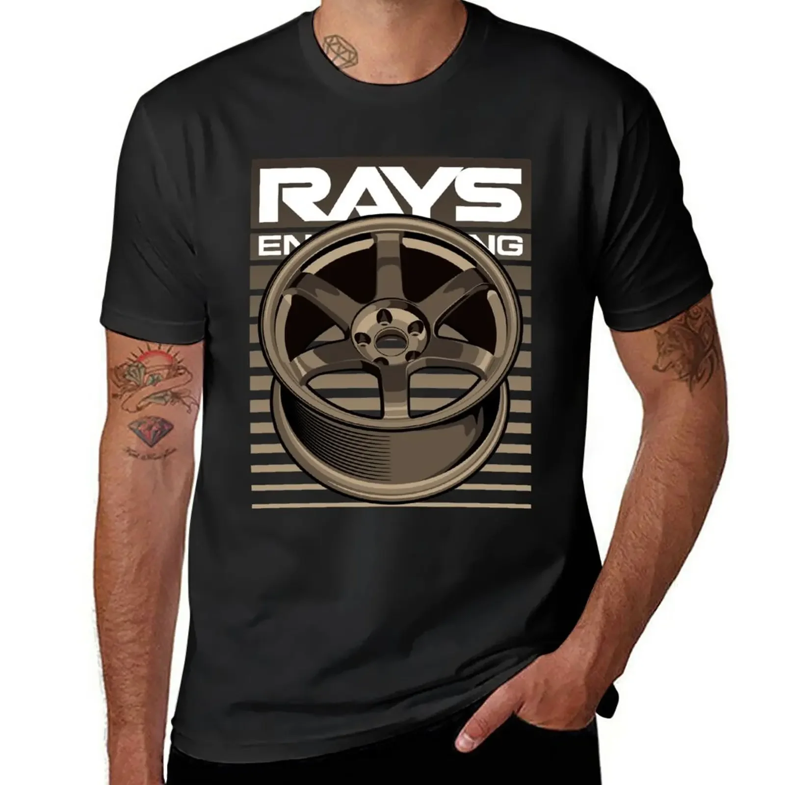 Camiseta divertida para hombre, ropa de manga larga con rueda de coche Volk Rays TE37, camisetas personalizadas