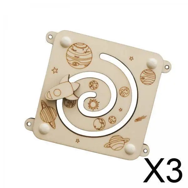 

3x Sensory Board Locking Toy, Wooden Busy Board Accessories, Wooden Montessori Travel Toy, Sensory Board Pieces,
