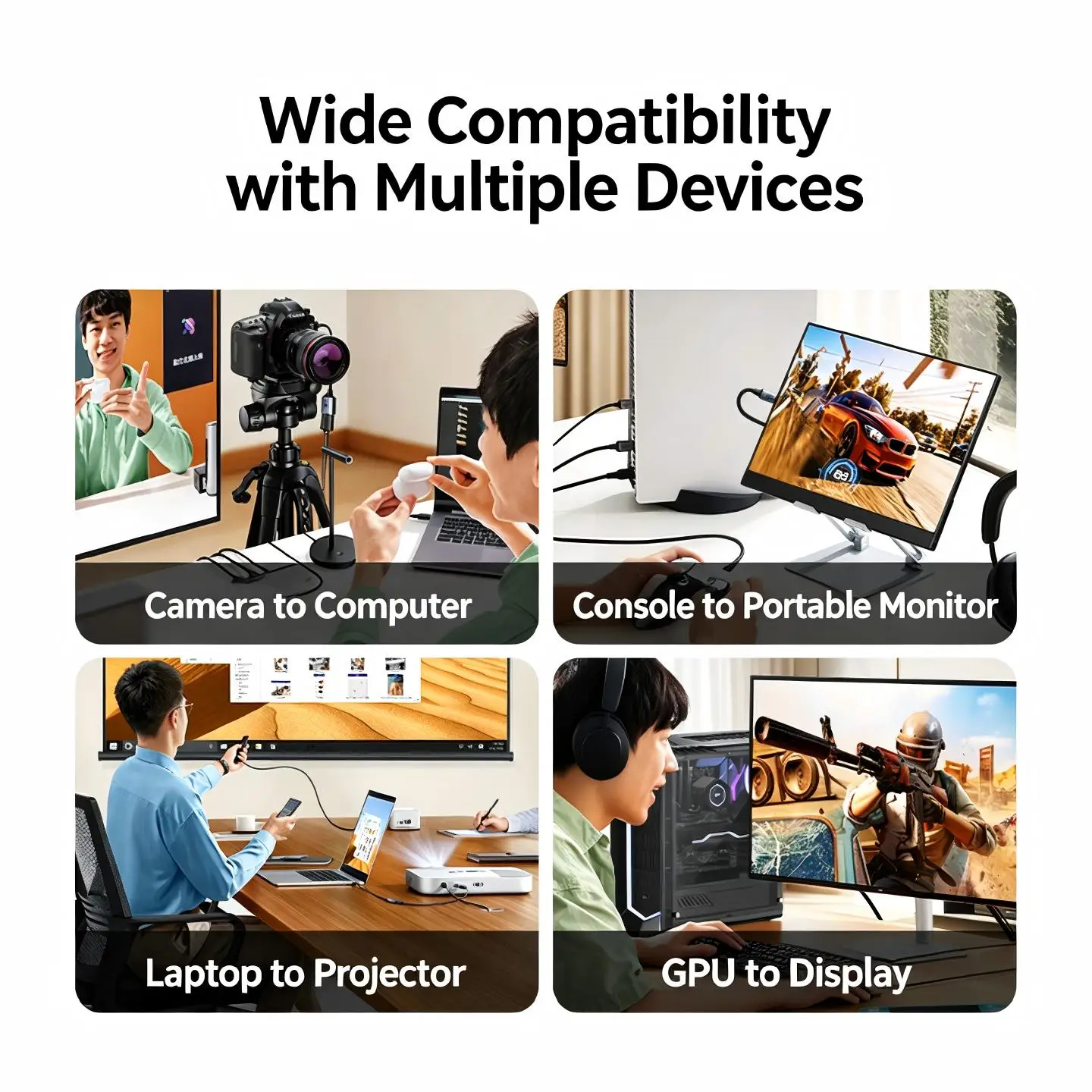 UGREEN Kabel Adapter Mini HDMI Męski na HDMI2.1 Żeński 20cm 4K 8K Konwerter Oplotiony do Laptopa, Monitora, Projektora, Kamery, Telewizora — zdjęcie produktu 5