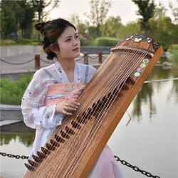 90cm Mini Guzheng 21 String Portable Professional Guzheng Guqin Chinese Instrument Solid Wood Zither Beginner Playing Gifts