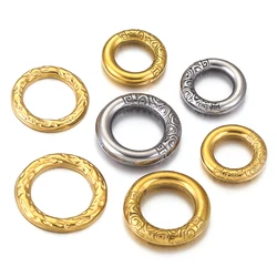 5pcs Stainless Steel Vintage Gold Plated Large Round Charm Connectors for DIY Earring Bracelet Necklace Jewelry Making Supplies