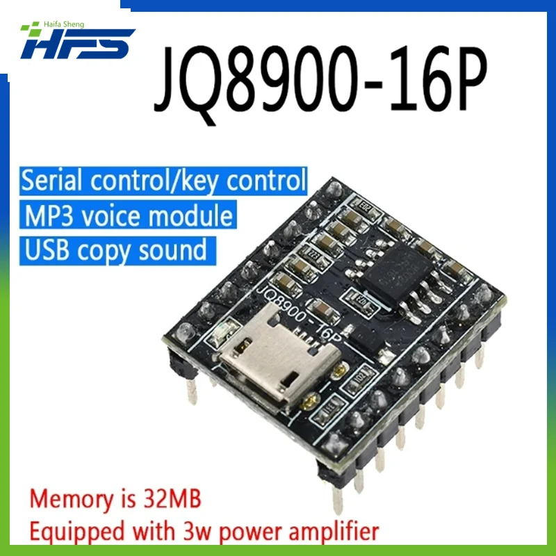 

Speech Recognition Module JQ8900 can customize music intelligent speech broadcast USB recording serial MP3 recognition module