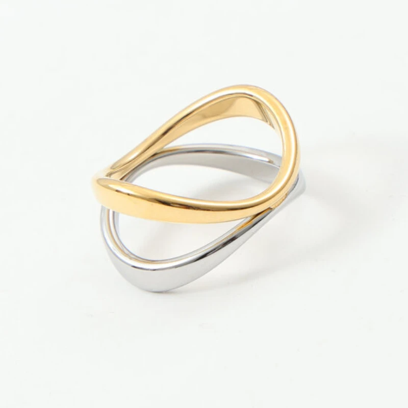 New Vintage High End PVD Tarnish Free Waterproof Two colors Ring for Women Girl