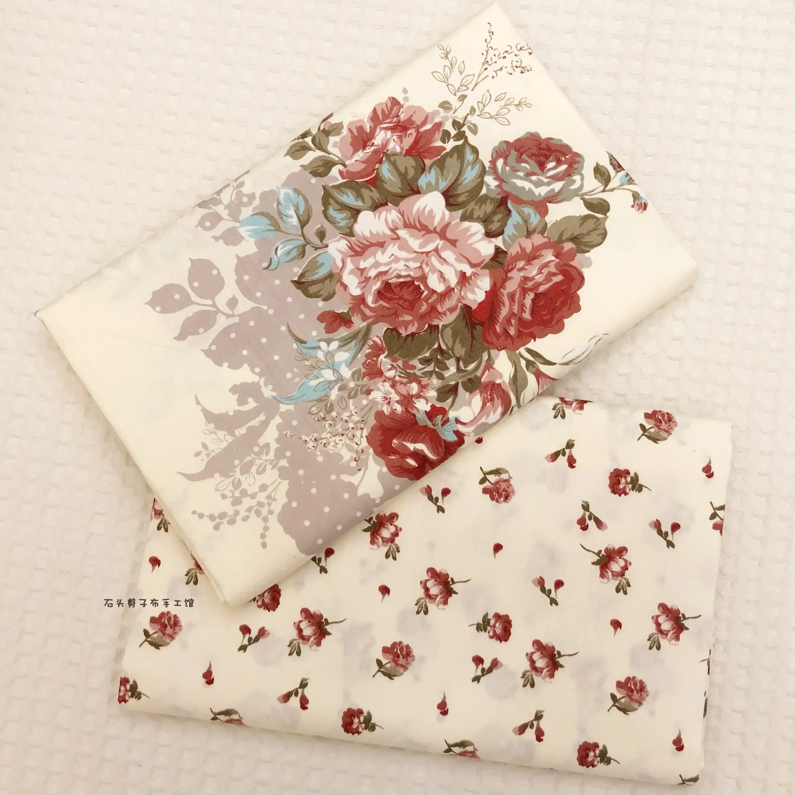 160x50cm Large Rose AB Pure Cotton Printed Twill Fabric, Handmade Tablecloth, Bedding Sewing Cloth