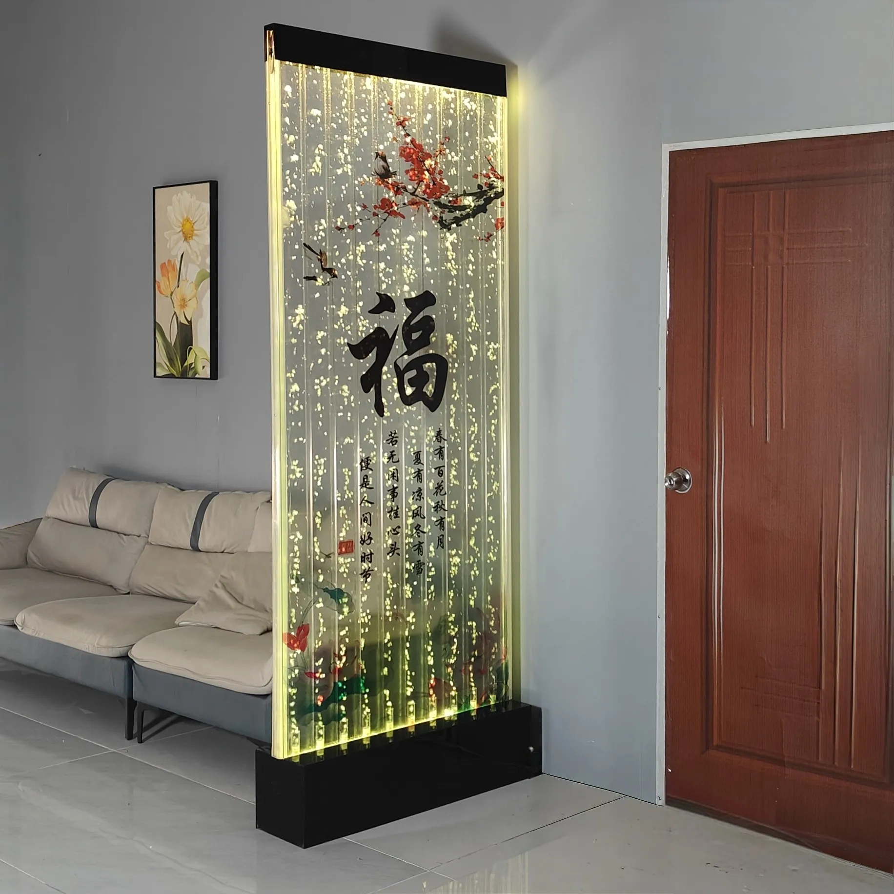 *Good Fortune Arrives at Your Home: Low-noise Upgraded System, Water Curtain Wall Screen Partition, and Flowing Water Entrance.