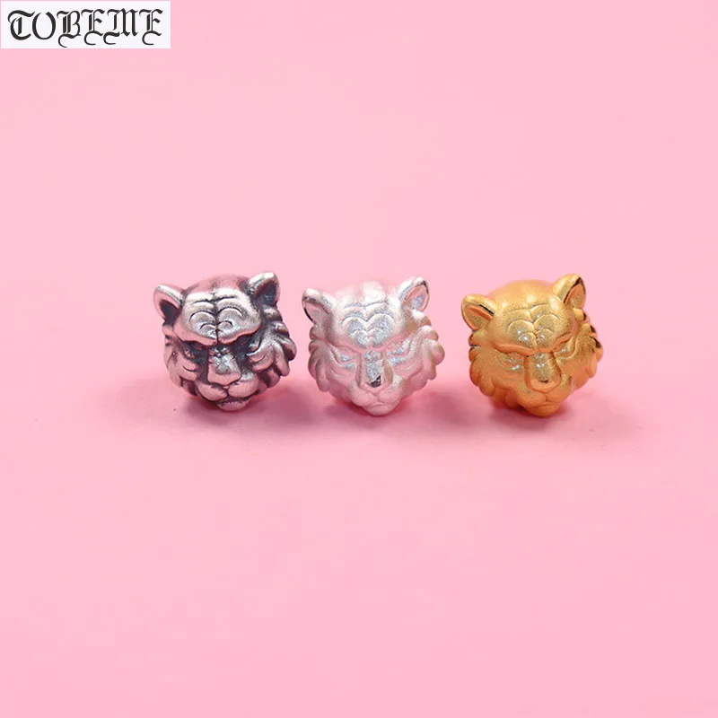 3D 100% 999 Zilveren Power Tiger Kralen Puur Zilveren Lucky Beast Kraal Geluk Sieraden Bevindingen