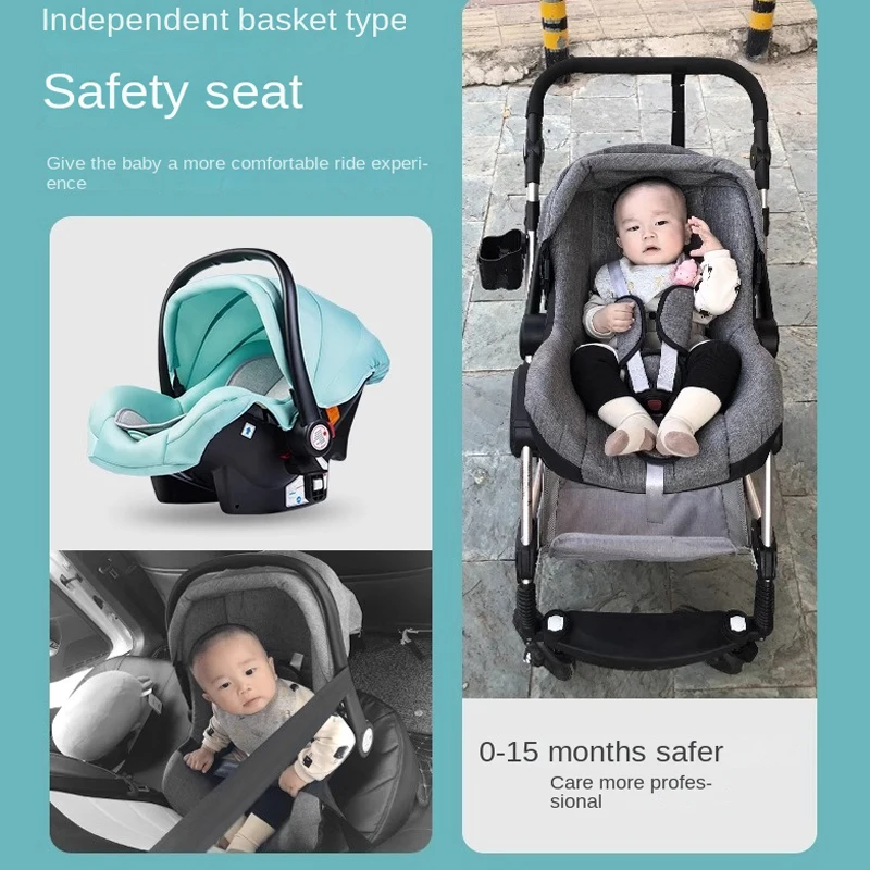 Hot 3 in 1 Baby Strollers High Landscape Lightweight Folding Two-way shock Absorption Wheels Newborn Baby Travel Stroller