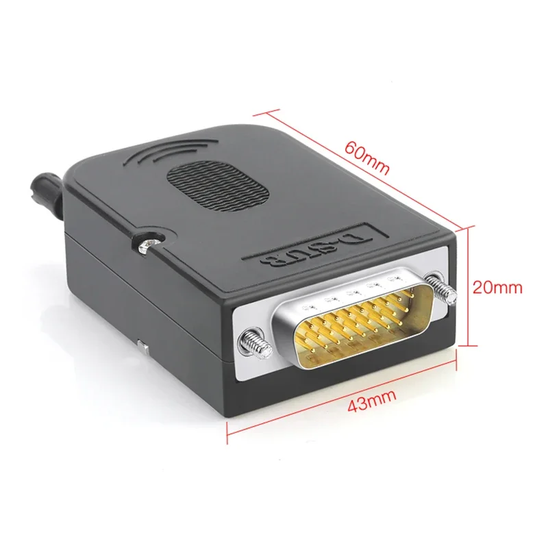 DB26ปลั๊กไร้บัดกรี26ขาอะแดปเตอร์พอร์ตอนุกรมตัวผู้ตัวเมียชุบทองทองแดง3แถว26Pin D-SUB ขั้วต่อแตกหัก DB26