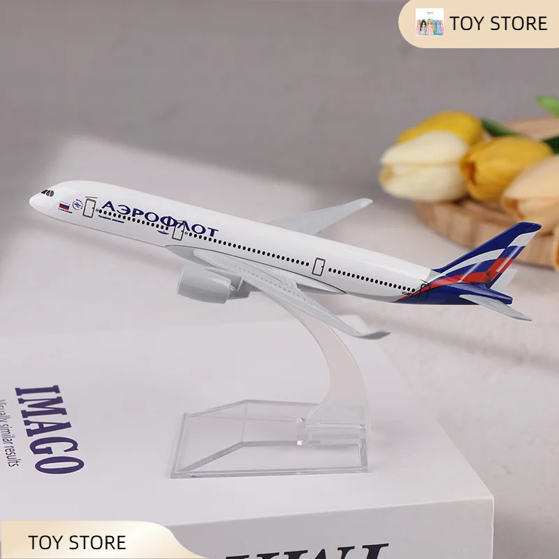 

Collectible Alloy Metal Airplane Toy, 16CM; Children's Gift Russian A350 Aircraft Model; Miniature Diecast Plane