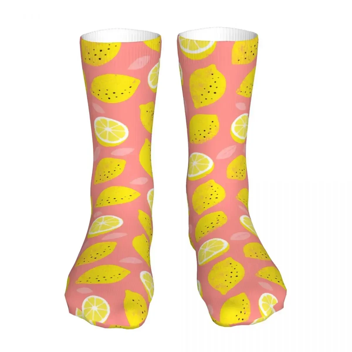 Summer Lemon Socks Men's Women's Funny Happy  Hip Hop Spring  Autumn Winter Stockings Gift