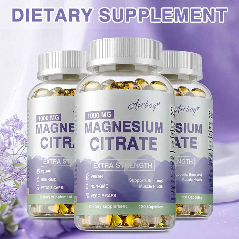 

Magnesium Citrate Capsules 1000mg - Supports Heart Health, Bone Health, Boosts Energy, Soothes Nerves, and Muscle Contraction