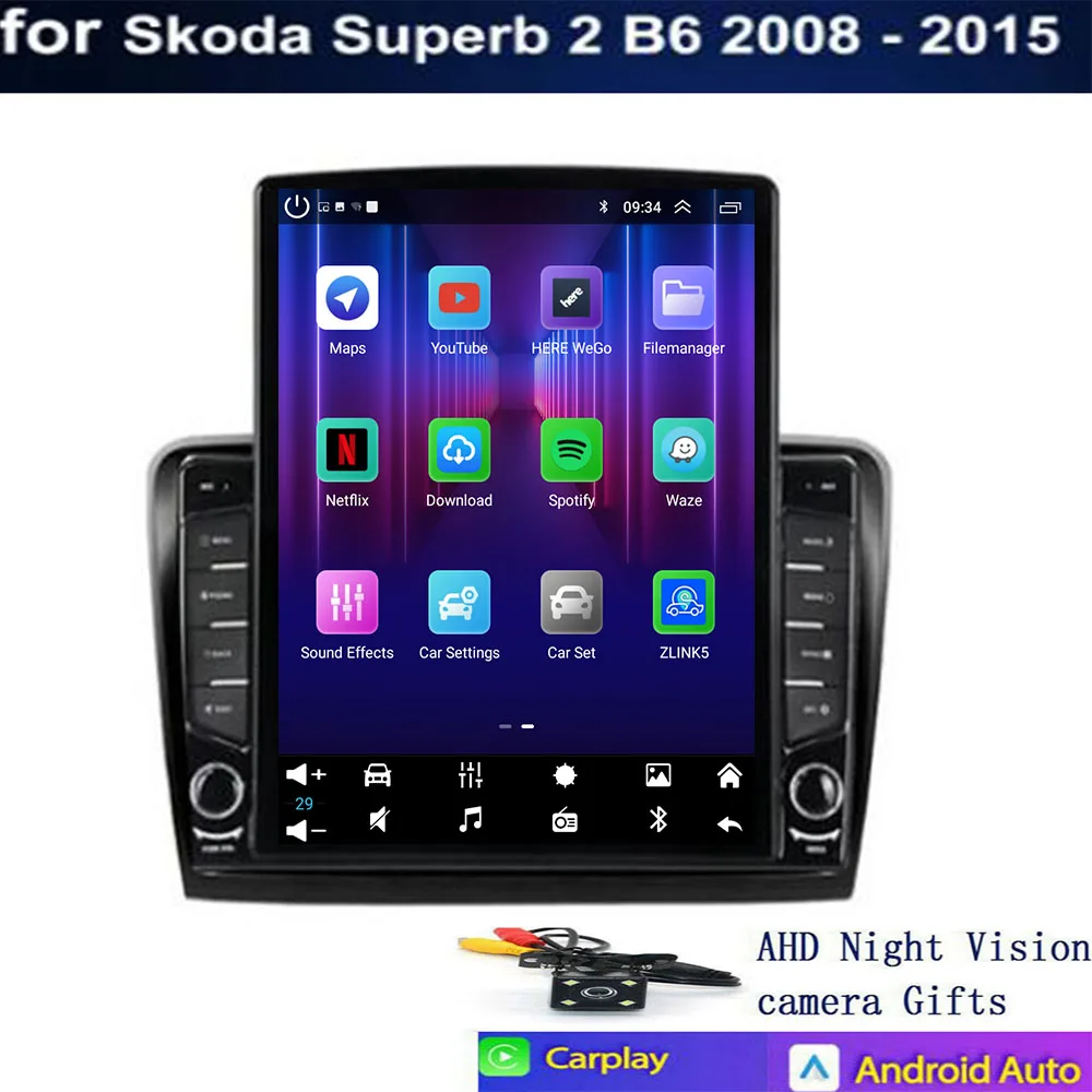 راديو السيارة لسكودا سوبيرب 2 2008 - 2015 CarPlay اللاسلكي أندرويد أنظمة السيارات الذكية رقم 2 din 2din DVD #2