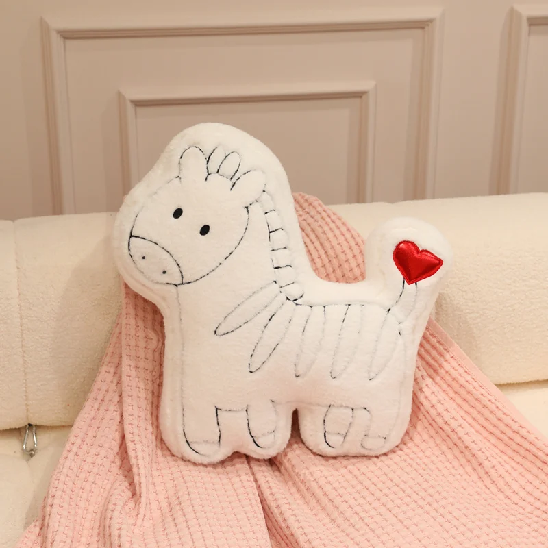 Coussin en peluche en forme de cœur de dessin animé pour la Saint-Valentin, décoration d'intérieur, coussin de canapé, peluche, poupée animale, coussin de canapé