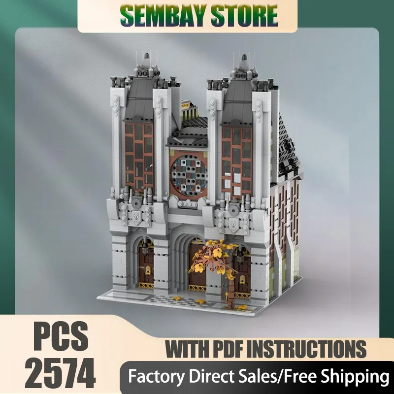 مكعبات بناء موك معيارية لإعادة بناء الكنيسة - متوافقة مع 10273-1: مكعبات تقنية لبيت الأشباح، هدية بناء لعبة افعلها بنفسك لعيد الميلاد
