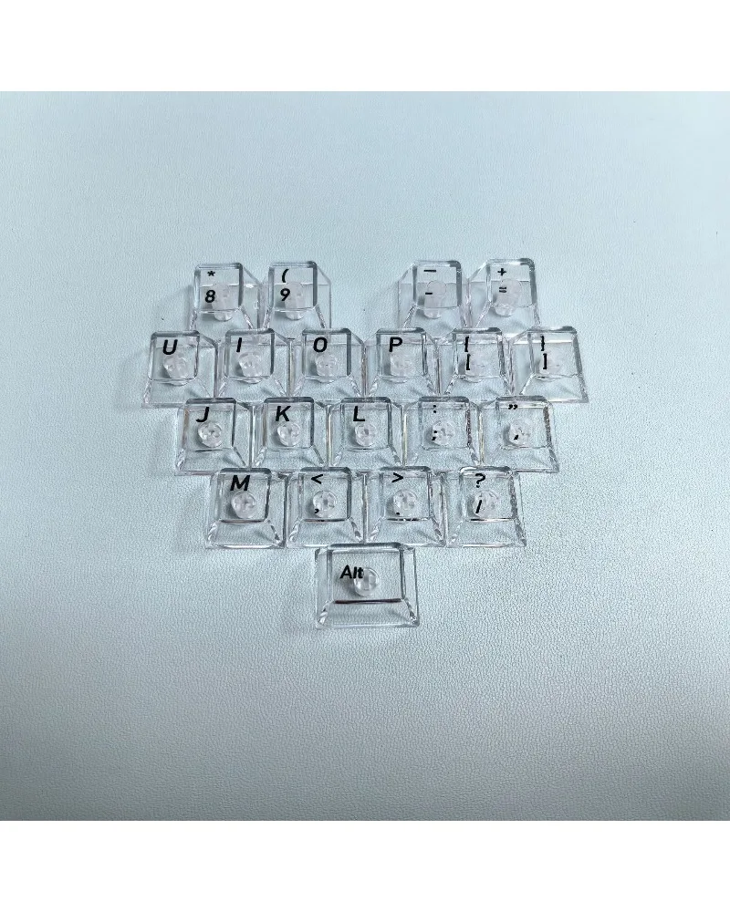 Keycap, custom powder transparent cute personality adaptation magnetic axis keyboard side engraved keycap 21 keys  transmission