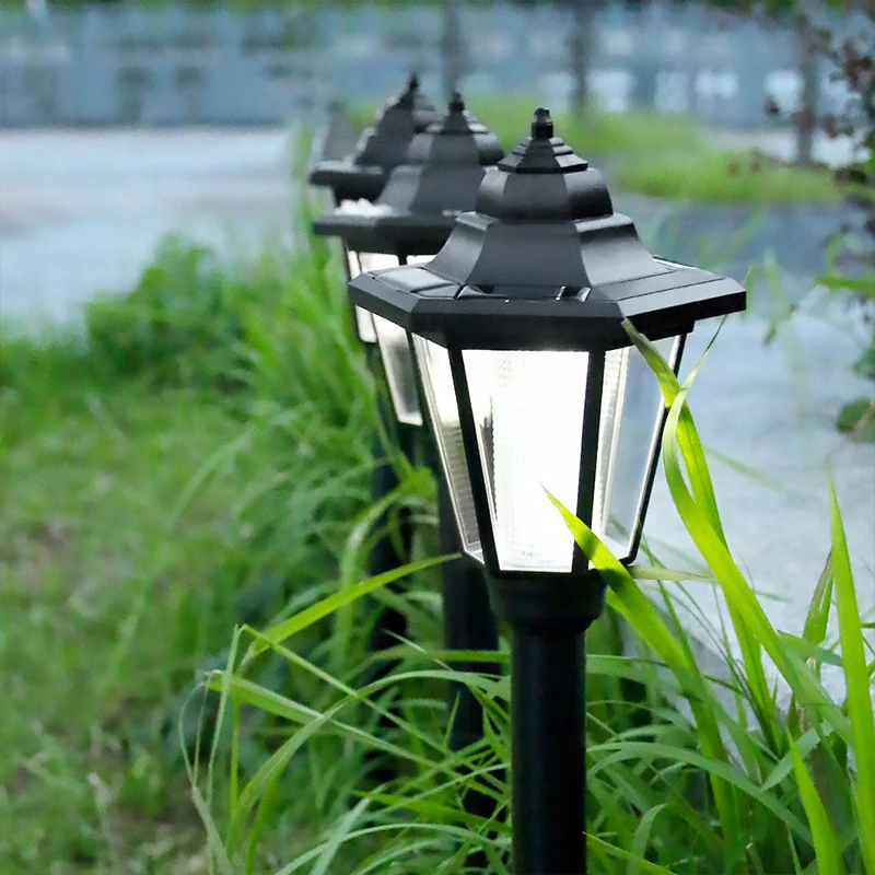 Pop Retro Solar Lights Outdoor, Hexagonal LED Wall Lamp,IP65 Waterproof Lawn Lights, Landscape Lighting, For Courtyard, Garden,D