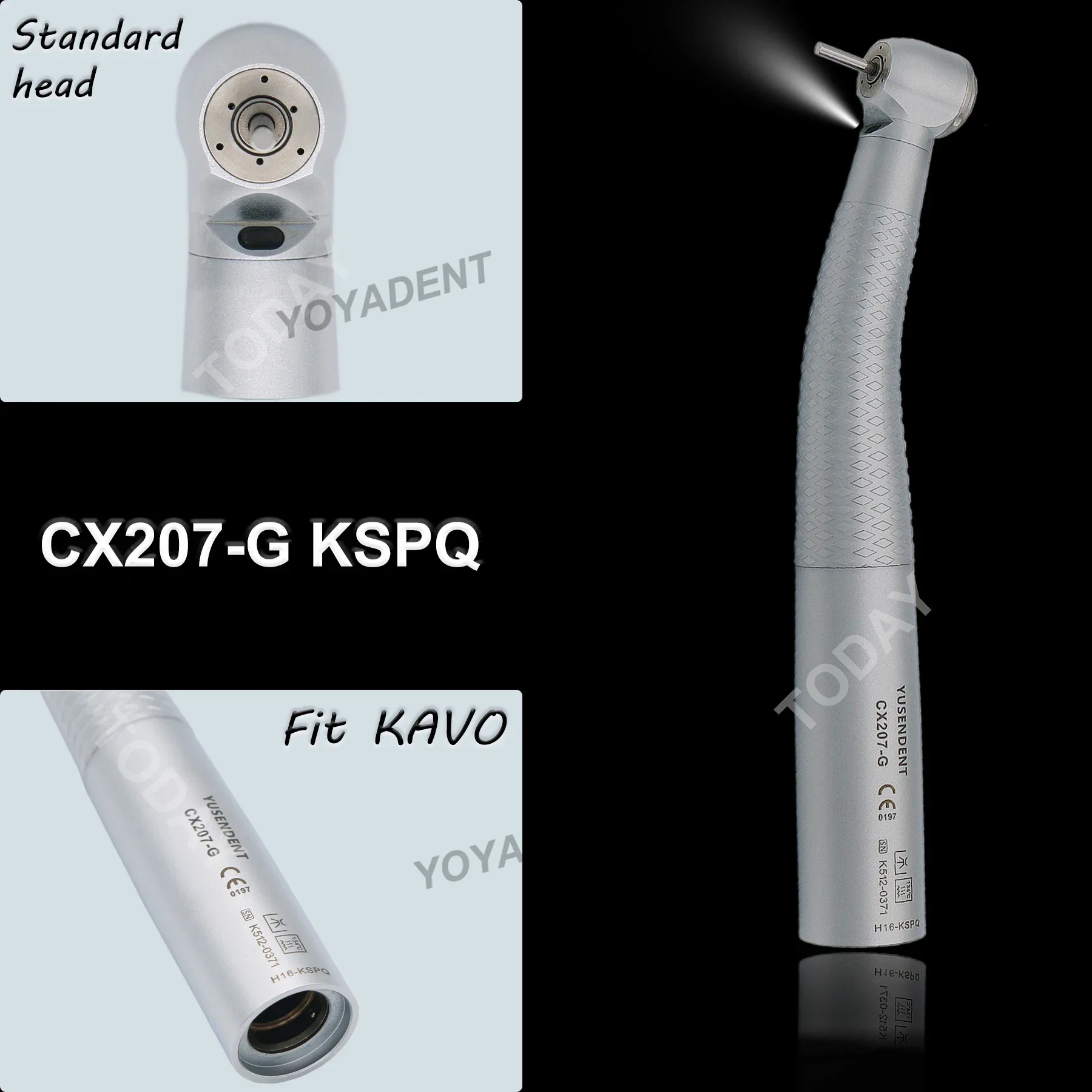 COXO Dental Handpiece Fiber Optic High Speed Handpiece Air Turbine LED Quick Coupler Coupling 6 Holes Fit intoKAVO MULTIfelxLUX