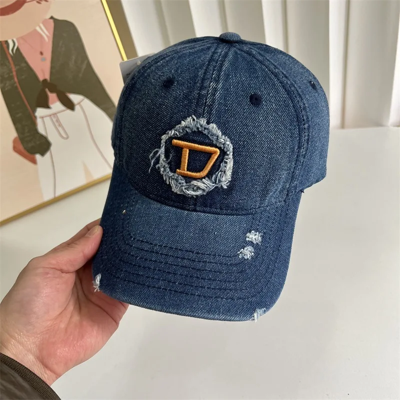 Vintage Denim Baseball Cap Men Women Embroidery Letter Jeans Snapback Hat Casquette Unisex Summer Sports Hip Hop Sun Cap Gorras