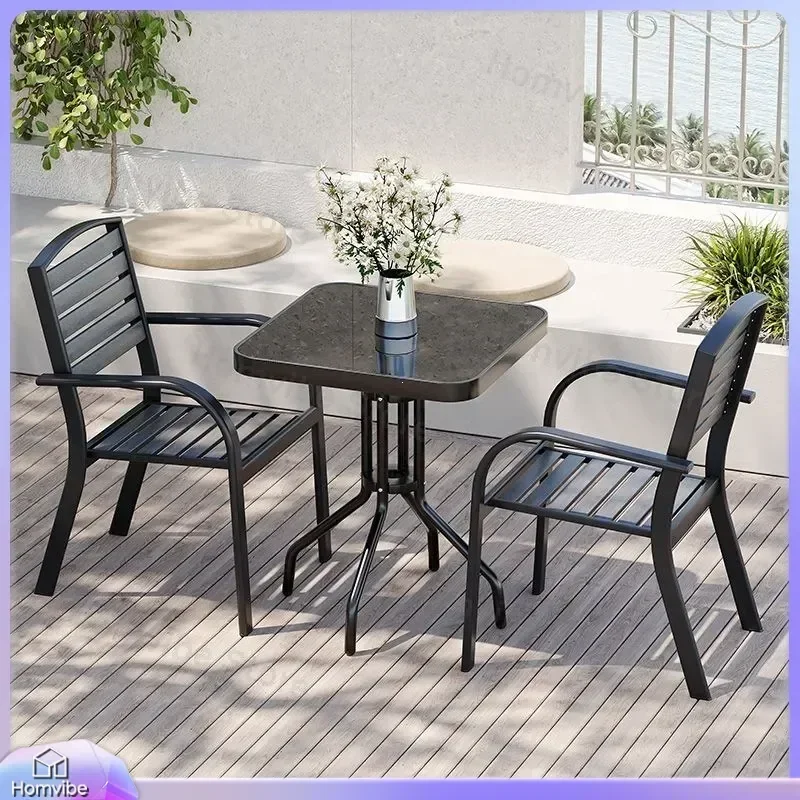 Outdoor Patio Furniture Set Plastic Wood Table and Chairs Waterproof Anti Corrosion Garden Balcony Leisure Coffee Dining  Factory Direct Wholesale, Affordable Bulk Price Cost-effective Bulk Price