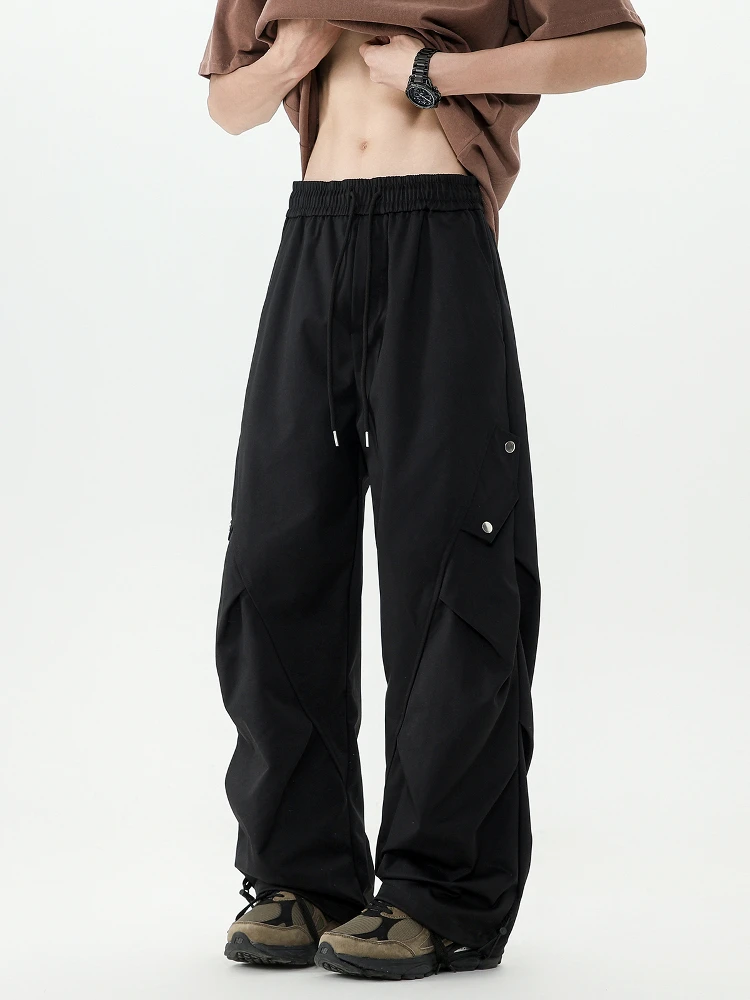 

Casual Straight Leg Workwear Trousers ex Spring Summer New Sle American Vibe Khaki Color Paratrooper Pants Youth Faion