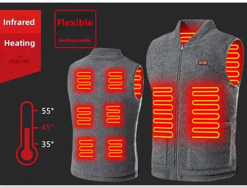 الرجال سترة التدفئة الذكية USB قابلة للشحن سترة ساخنة رجل سترة التدفئة الذاتية مع 3 مستويات درجة الحرارة سترة دافئة للجنسين الرياضة