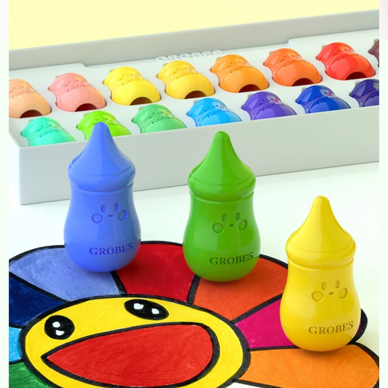 

Набор цветных карандашей в форме бутылки 8/16/24, ярко цветные и чистящие для детей, художественная роспись граффити, просветление