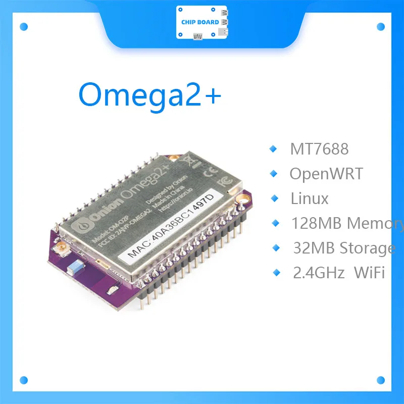 Placa de Desarrollo NYOnion Omega2+ MT7688 OpenWRT Linux IoT