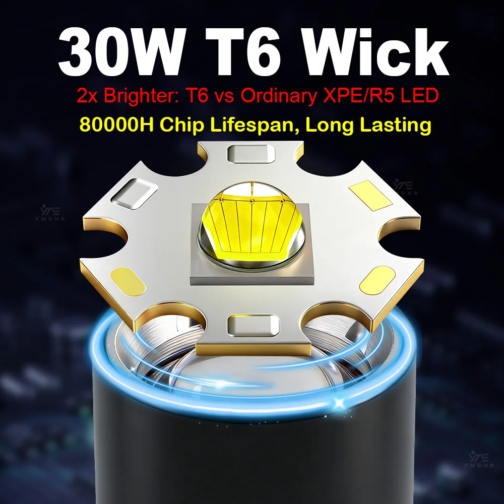 2000000LM Powerful LED Diving Light Underwater Diving Torch Waterproof Portable Magnetic Switch Lamp Survival Fishing Flashlight