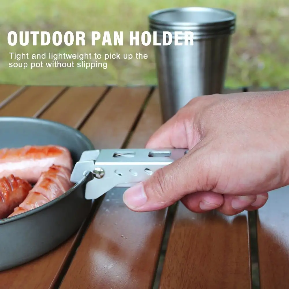 

Outdoor Camping Anti-Scald Pot Pan Bowl Gripper Hiking Cooking Anti-hot Handle Clip Cookware Picnic Holder Barbecue Clamp M6T5