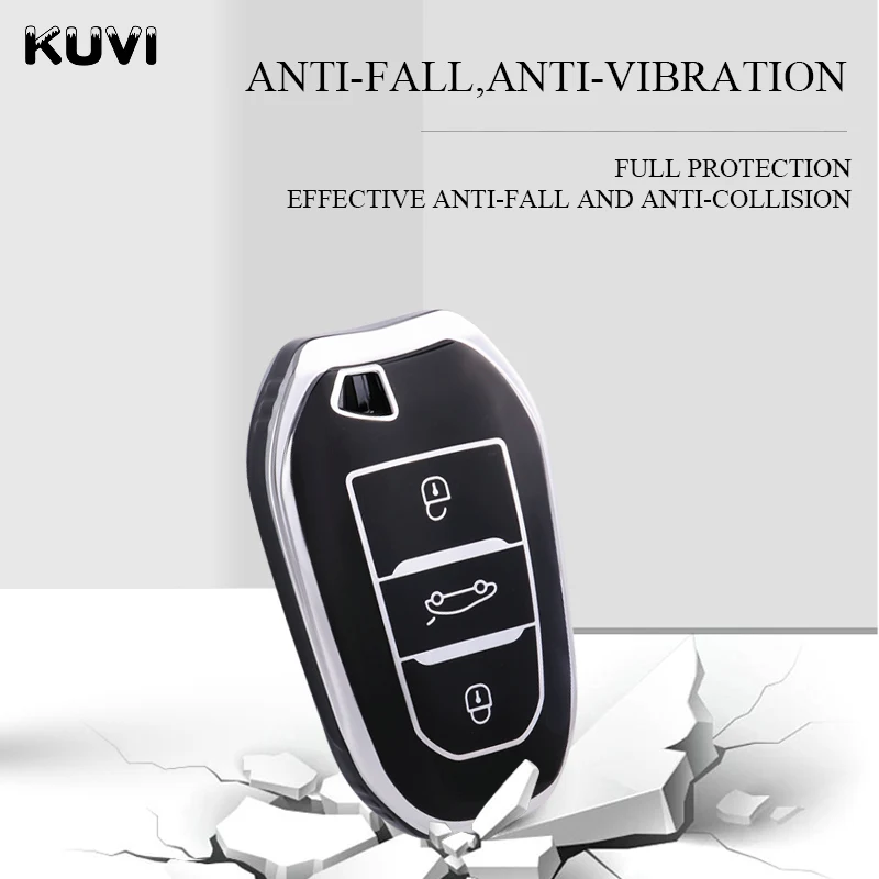 TPU Car Remote Key Case Cover Shell Fob For Peugeot 308 408 508 2008 3008 4008 5008 Citroen C4 C4L C6 C3-XR Picasso DS3 DS4 DS5