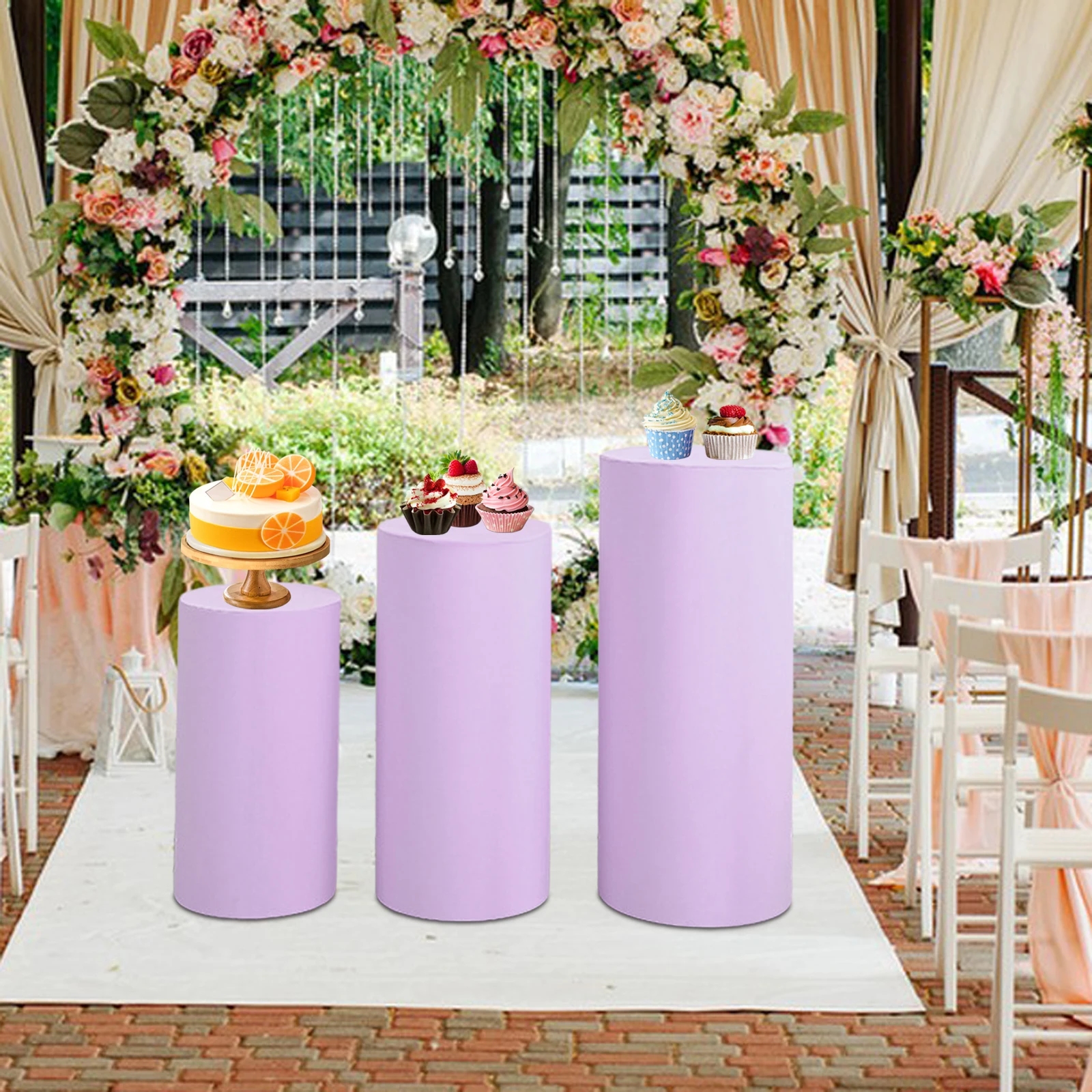 Wedding Cylindrical Dessert Bucket Set Dessert Table Party Decoration Props Three Piece Set Cylinder Pedestal Covers Party