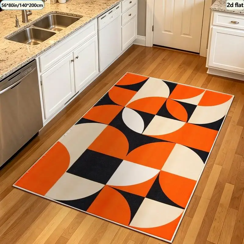1 piece of bold geometric patterned rug, soft and comfortable, suitable for all seasons, lightweight and easy to maintain, home decor, room decor, autumn, winter, ideal for living room, bedroom, entryway, dining room