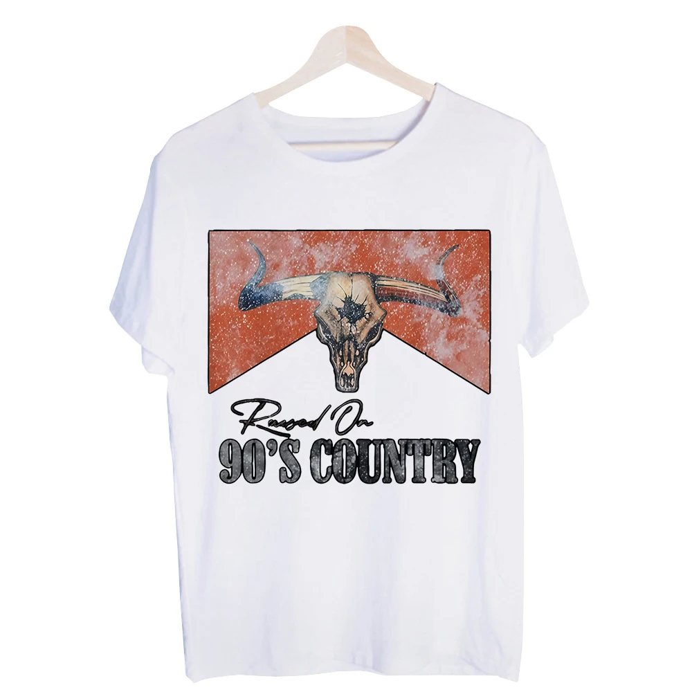 Men's Bull Skull and Typography Print Graphic Tee, Western Style Short Sleeve T-Shirt for Casual Daily Wear