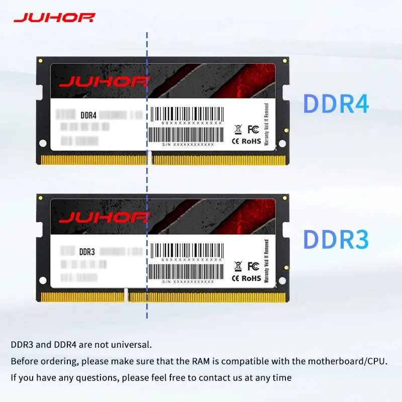 JUHOR Memoria Ram DDR4 8 ГБ 16 ГБ 2666 МГц 3200 МГц DDR3 8 ГБ 1600 МГц Sodimm Ноутбук Высокопроизводительная память для ноутбука