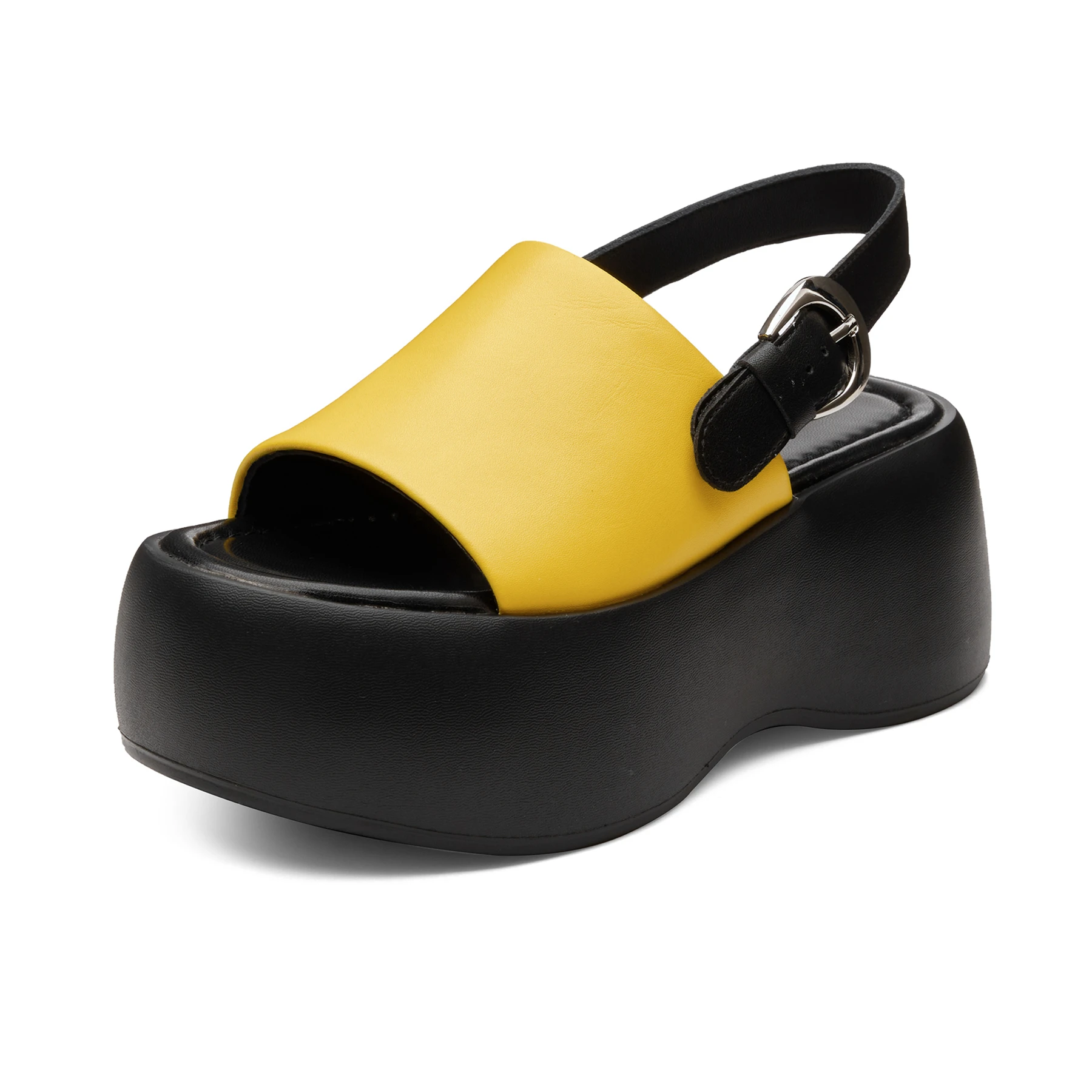 Krazing Pot en cuir véritable Peep Toe talons hauts chaussures d'été décontractées Slingback élégant rencontres défilé marque moderne femmes sandales